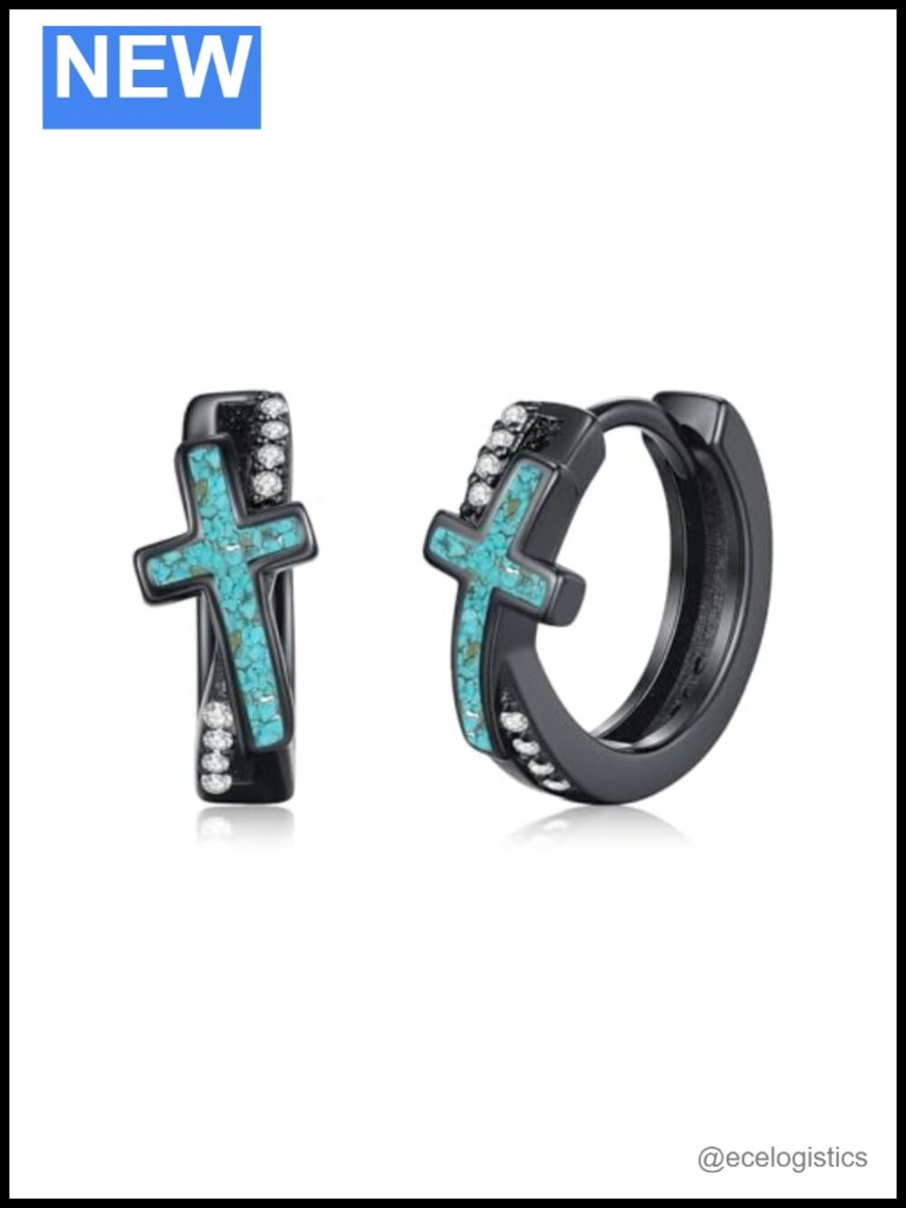 925 Sterling Silver Cross Hoop Earrings Hinged Huggie Christian Jewelry Gift